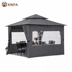 10’x10’ Outdoor Gazebo for Patio with Church Window SideWalls,Grey